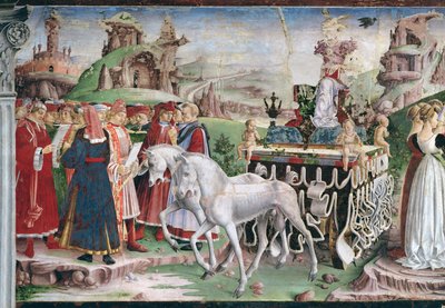 Le Triomphe de Minerve : Mars, de la Salle des Mois (détail) - Francesco del Cossa